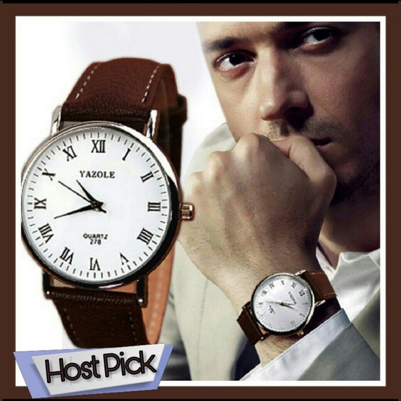 Yazole Other - New! Mens Luxury Leather Quartz Analog watch